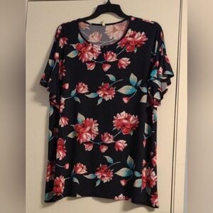 Bellamie multicolor short sleeve blouse 3XL